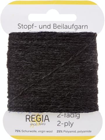 Regia Handstrickgarne 2-fädig Uni, 5g in Anthrazit Meliert