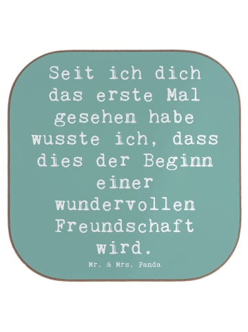Mr. & Mrs. Panda Untersetzer Spruch Neue Freunde finden mit Spruch in Meeresbrise