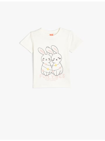 KOTON T-shirt in Ekru