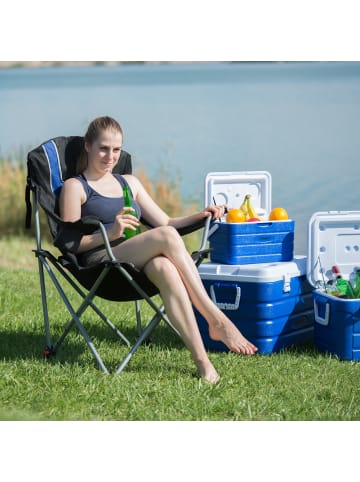 relaxdays 2 x Campingstuhl in Blau-Schwarz - (B)90 x (H)108 x (T)72 cm