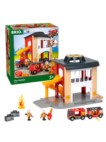 Brio Aktionsspiel BRIO World - Große Feuerwehr-Station mit Einsatzfahrzeug Ab 3 Jahre in bunt