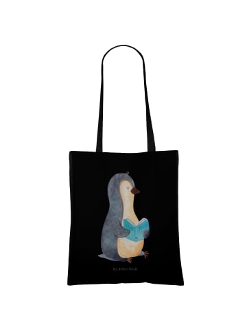 Mr. & Mrs. Panda Uni Tasche Pinguin Buch ohne Spruch in Schwarz