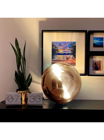 s.LUCE Glaskugel Tischleuchte Progress in Kupfer
