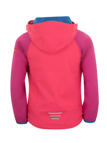 Trollkids Softshell Jacke Zip Off "Rondane" in Dunkelrosa / Hellrosa / Blau