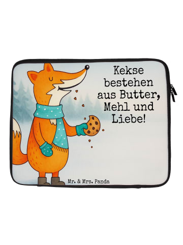 Mr. & Mrs. Panda Laptophülle Fuchs Keks Design mit Spruch in Weiß
