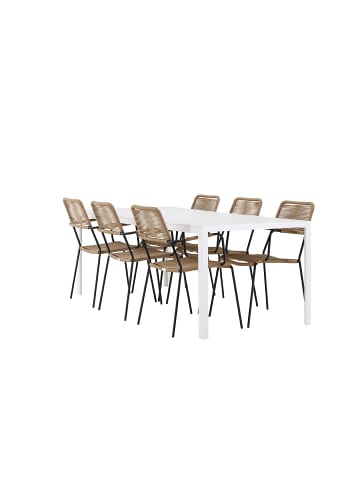 ebuy24 Gartenset Break 7-teilig Weiß 90 x 205 cm