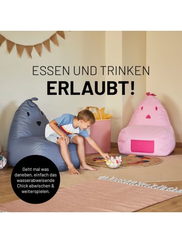 Lumaland LUMALAND Kindersitzsack Animal Line Chick - Stahlgrau