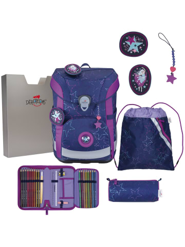 DerDieDas derdiedas Schulranzen Set 5-tlg. ErgoFlex Easy LED Dancing Star in lila