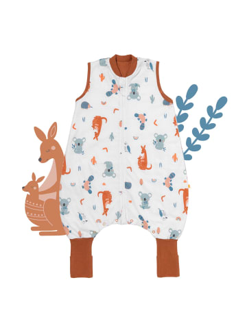 Schlummersack Schlafsack mit Füßen und umklappbaren Bündchen 1.0 TOG in Braun