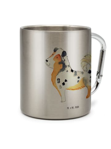 Mr. & Mrs. Panda Metallbecher Hund Australien Shepherd ohne Spruch in Silber
