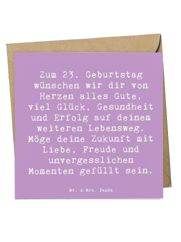 Mr. & Mrs. Panda Deluxe Karte Spruch 23. Geburtstag mit Spruch in Lavendeltraum