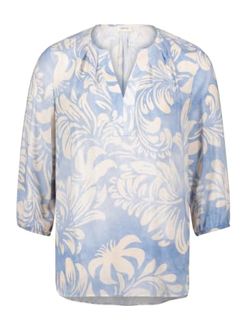CARTOON Casual-Bluse mit Gummizug in Blau/Weiß