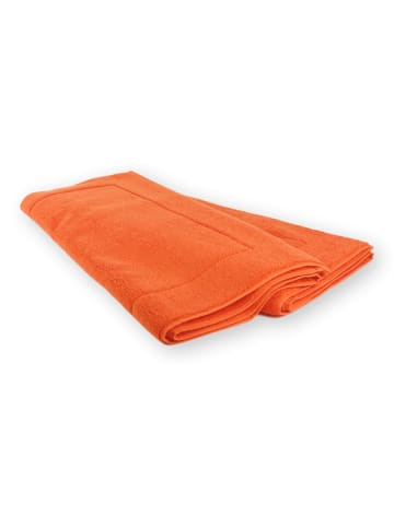 Framsohn 2er Set: Zwirnfrottier Badematte "Easy" in Orange (L) 120 x (B) 67 cm