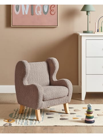 Beliani Kindersessel FARUM in Beige/Braun - (W) 45 x (H) 55 x (L) 41 cm