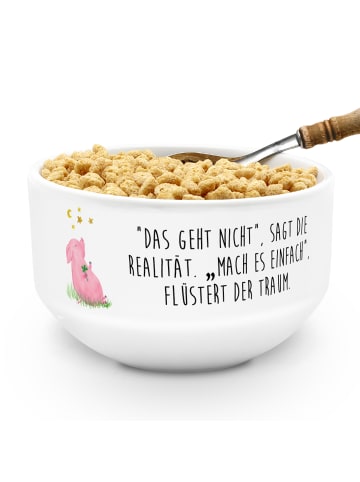 Mr. & Mrs. Panda Salatschüssel Schwein Glück mit Spruch in Weiß