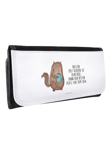 Mr. & Mrs. Panda Portemonnaie für Damen Katze Dose mit Spruch in Weiß