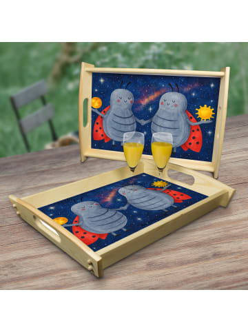 Mr. & Mrs. Panda Holztablett Sternzeichen Zwilling Design ohne S... in Weiß