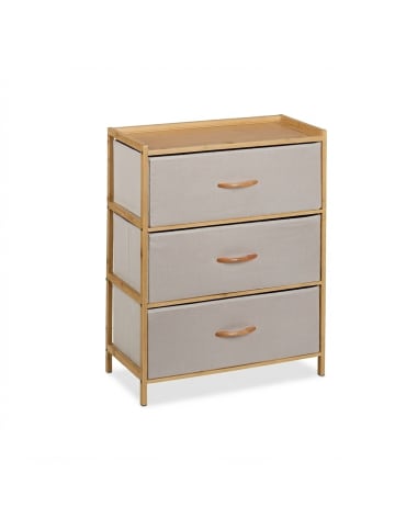 relaxdays Kommode in Natur/ Beige - (B)57,5 x (H)73 x (T)30 cm