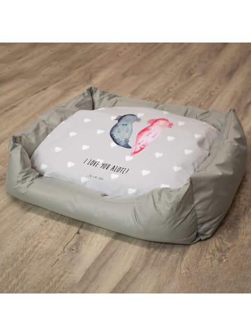 Mr. & Mrs. Panda Hundekorb Axolotl Liebe mit Spruch in Grau Pastell