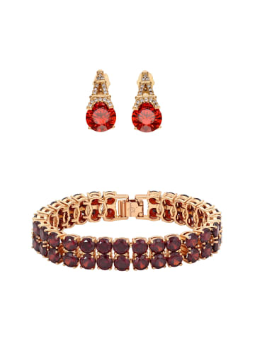 faina Women Jewelry Set in rose gold red
