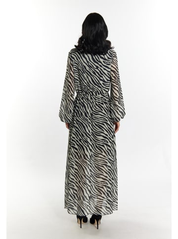 faina Kleid Mit Zebra-Print in Weiss Schwarz