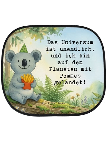 Sonnenblende Auto Koala Pommes Design mit Spruch in Weiß