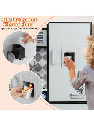 COSTWAY Kinderküche Holz in Grau