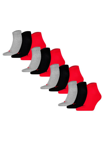 Puma Socken 12er Pack in Schwarz/Grau/Rot