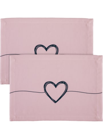 Erwin Müller Tischset 2er-Pack in rosé-schwarz