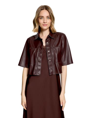 Vera Mont Kunstleder-Jacke kurzarm in rostbraun