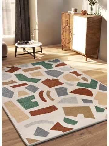 Atticgo Kurzflor-Teppich BERUTI in beige / kupfer / grün