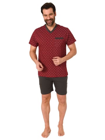 NORMANN Schlafanzug kurzarm Pyjama Shorty print - 68366 in rot