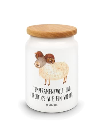 Mr. & Mrs. Panda Vorratsdose Sternzeichen Widder mit Spruch in Weiß