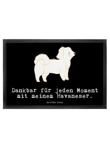 Mr. & Mrs. Panda Schmutzfangmatte Havaneser Moment mit Spruch in Schwarz