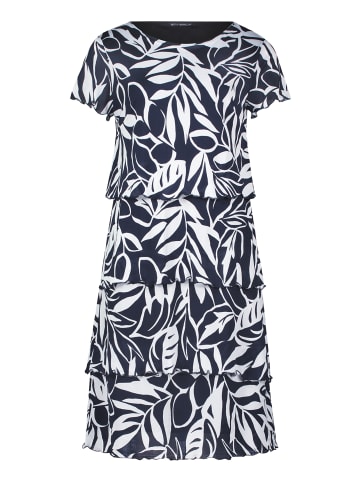 Betty Barclay Stufenkleid mit U-Boot-Ausschnitt in Dunkelblau/Weiß
