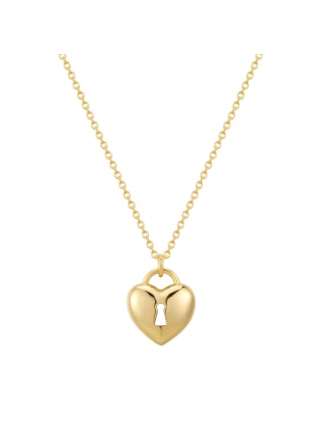 Rafaela Donata Kette Herz mit Schlüsselloch aus Sterling Silber in gelbgold