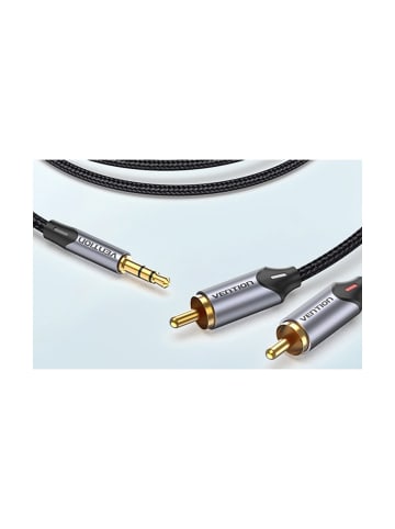 Wisam® Kabel Audiokabel 2x Cinch auf 3.5mm 8m (grau)