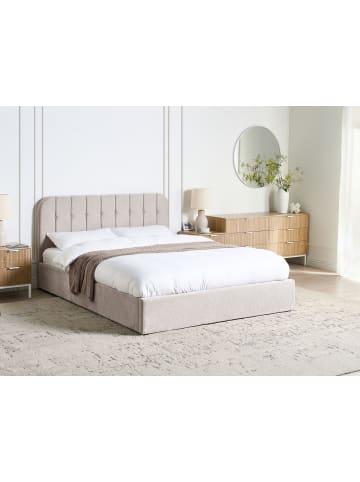 Beliani Doppelbett CHALLANS in Beige/Schwarz - (W) 168 x (H) 100 x (L) 215 cm