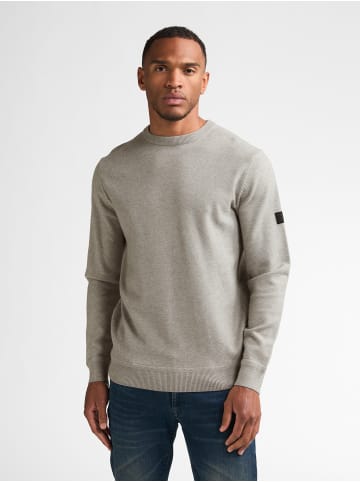 Petrol Industries Melierter Pullover mit Rundhalsausschnitt stonebend in Schwarz