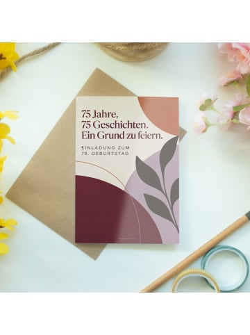 Geburtstagskarte Blumen modern Design mit Spruch in Weiß