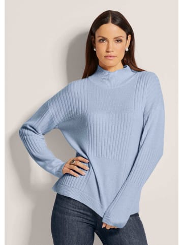 MADELEINE Langarm Stehkragen-Pullover, Wolle in bleu