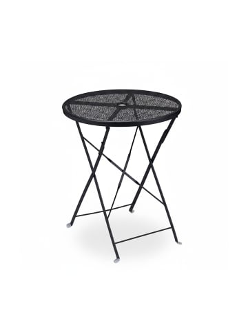 relaxdays Balkontisch in Schwarz - (H)71,5 x Ø 60,5 cm