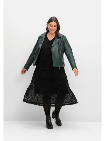 sheego Stufenkleid in schwarz