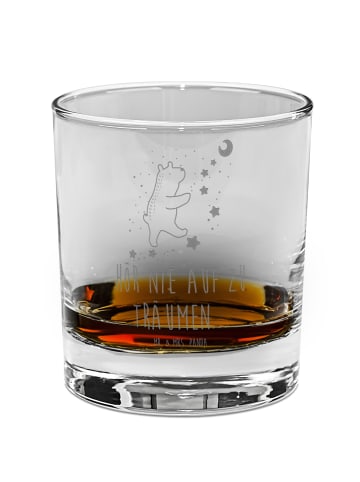 Mr. & Mrs. Panda Whiskey Glas Bär Träume mit Spruch in Transparent