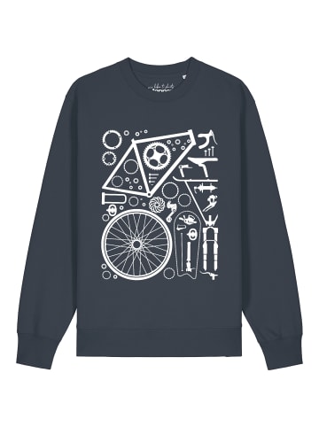 wat? Apparel Sweatshirt Fahrradteile in India Ink Grey