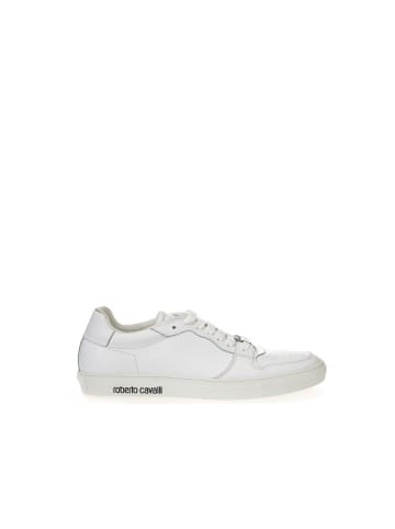 Roberto Cavalli Weiß Leder Low Top Sneaker