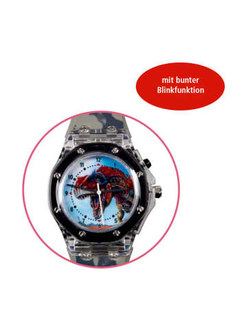 Coppenrath Armbanduhr - T-Rex World, Dinosaurier, mit bunter Blinkfunktion, ab 0 Jahre