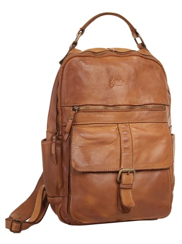 X-ZONE Rucksack echt Leder in cognac