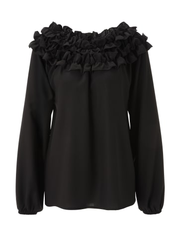 Aniston SELECTED Rüschenbluse in schwarz
