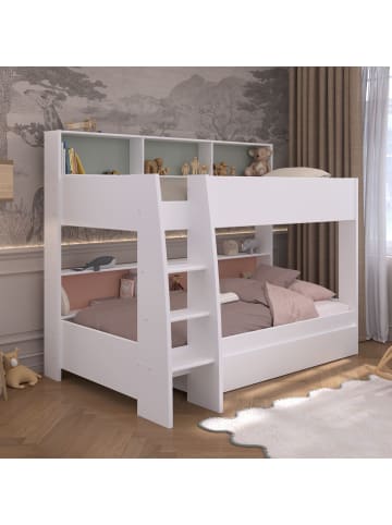 58 aufm Kessel ETAGENBETT Parisot Leo 11 mit Bettschublade 90x200 Holzdekor Weiß